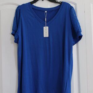 NWT Aokosor Short sleeve Tee size XL Blue